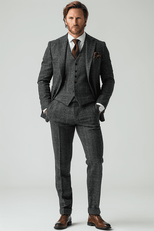 Graphite Gray Wool Business Suit — Custom Made to Measure