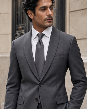Graphite Gray Wool Shawl Lapel Suit — Custom Made to Measure — 4