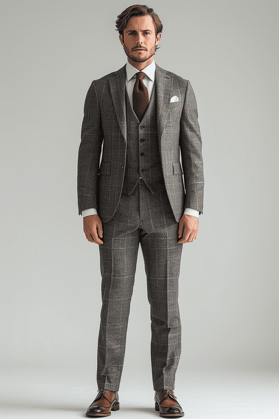Gray Wool Business Suit — Custom Made to Measure