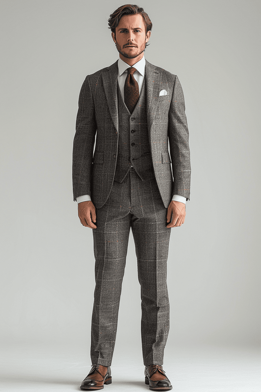 Gray Wool Business Suit — Custom Made to Measure