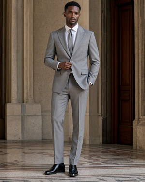 Gray Cotton Summer Suit — Custom Made to Measure — 1