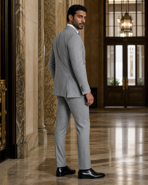 Gray Linen Summer Suit — Custom Made to Measure — 2