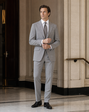 Gray Seersucker Summer Suit — Custom Made to Measure — 1