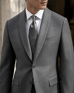Gray Wool Shawl Lapel Suit — Custom Made to Measure — 4
