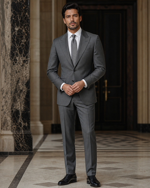 Gray Wool Winter Suit — Custom Made to Measure — 1