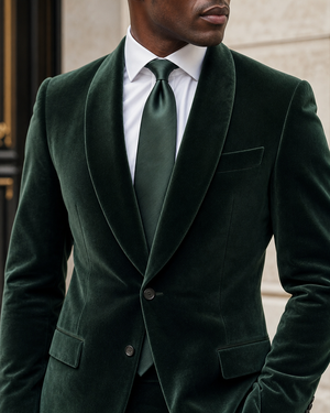Green Velvet Shawl Lapel Suit — Custom Made to Measure — 4