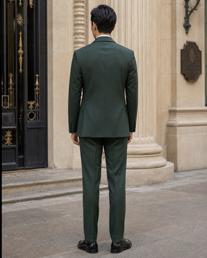 Green Wool Shawl Lapel Suit — Custom Made to Measure — 2