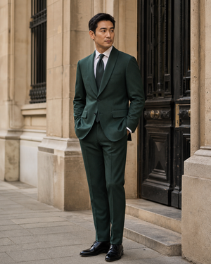 Green Wool Shawl Lapel Suit — Custom Made to Measure — 3