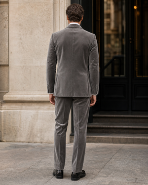 Grey Velvet Shawl Lapel Suit — Custom Made to Measure — 2