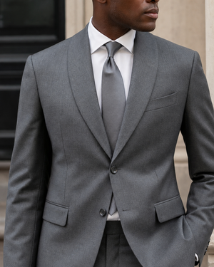 Grey Wool Shawl Lapel Suit — Custom Made to Measure — 4