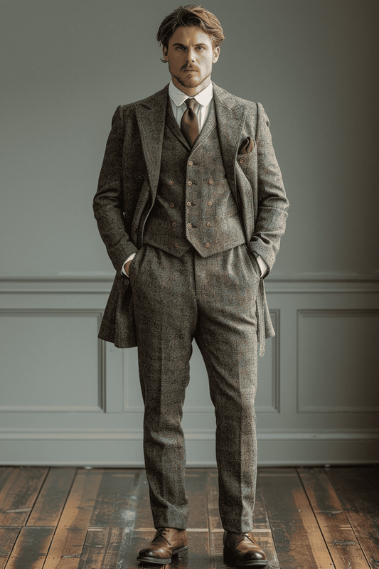 Grey Silk Blend Cocktail Party Suit — Custom Made to Measure