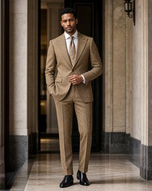 Honey Herringbone Winter Suit — Custom Made to Measure — 1