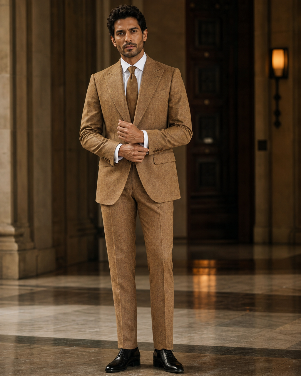 Honey Tweed Winter Suit - Custom Made to Measure front view