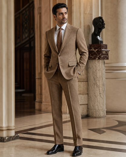 Honey Tweed Winter Suit - Custom Made to Measure side back view