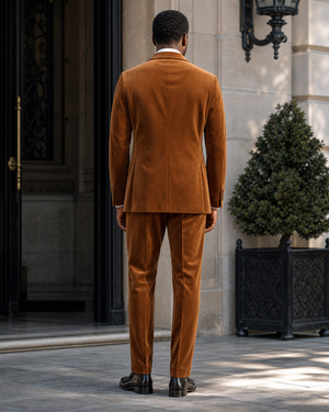 Honey Velvet Shawl Lapel Suit — Custom Made to Measure — 2