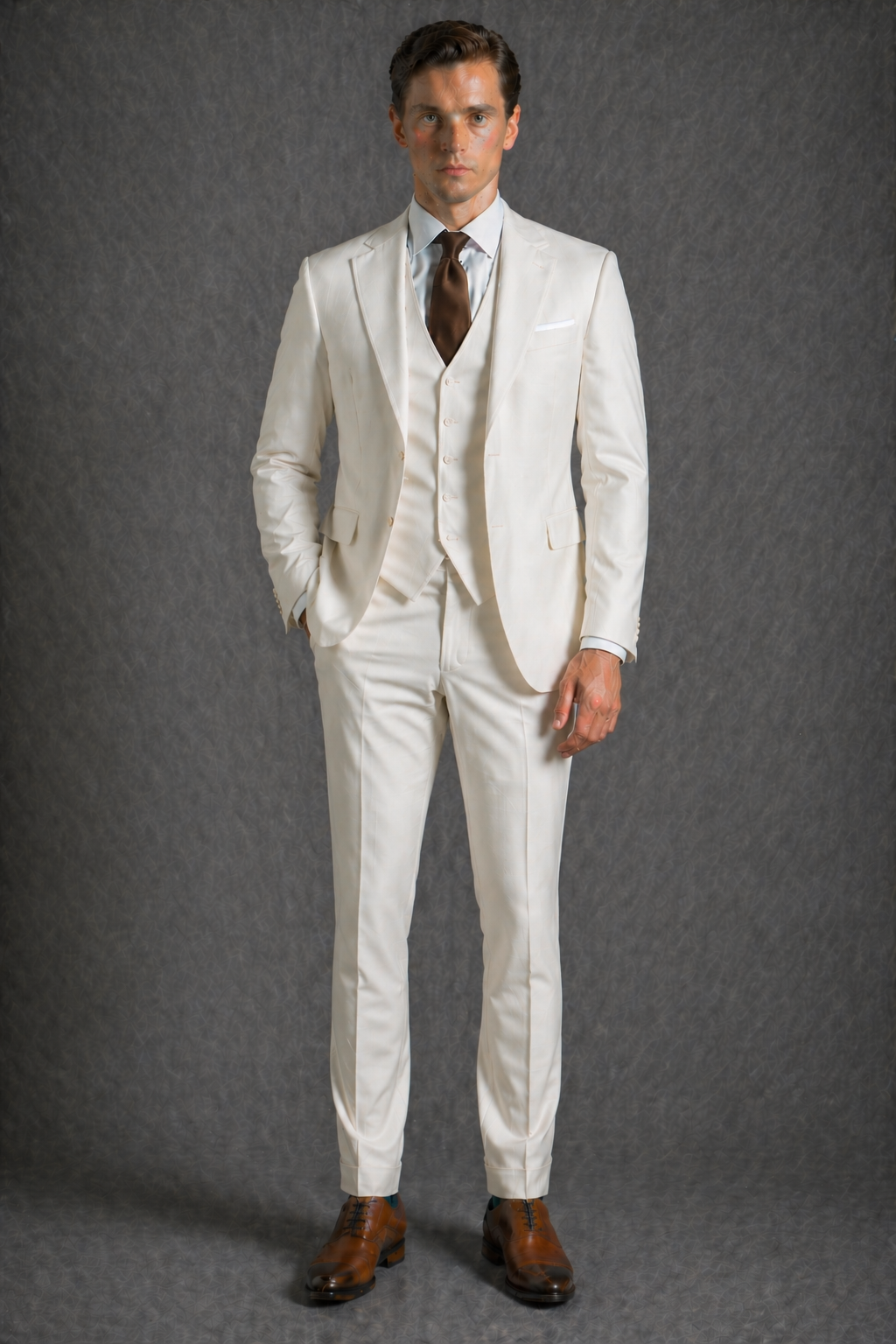 Ivory Wool Father of the Bride Suit — Custom Made