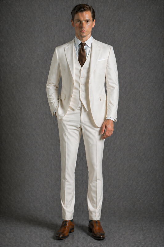 Ivory Wool Father of the Bride Suit — Custom Made