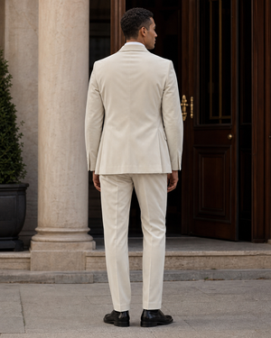 Ivory Velvet Shawl Lapel Suit — Custom Made to Measure — 2