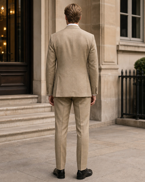 Khaki Linen Peak Lapel Suit — Custom Made to Measure — 2