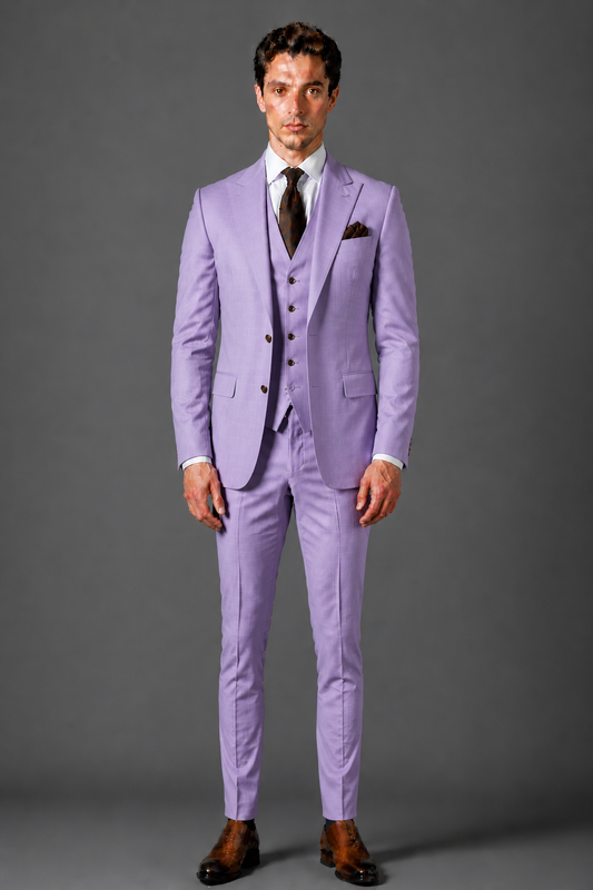 Lavender Silk Blend Groomsmen Suit — Custom Made to Measure