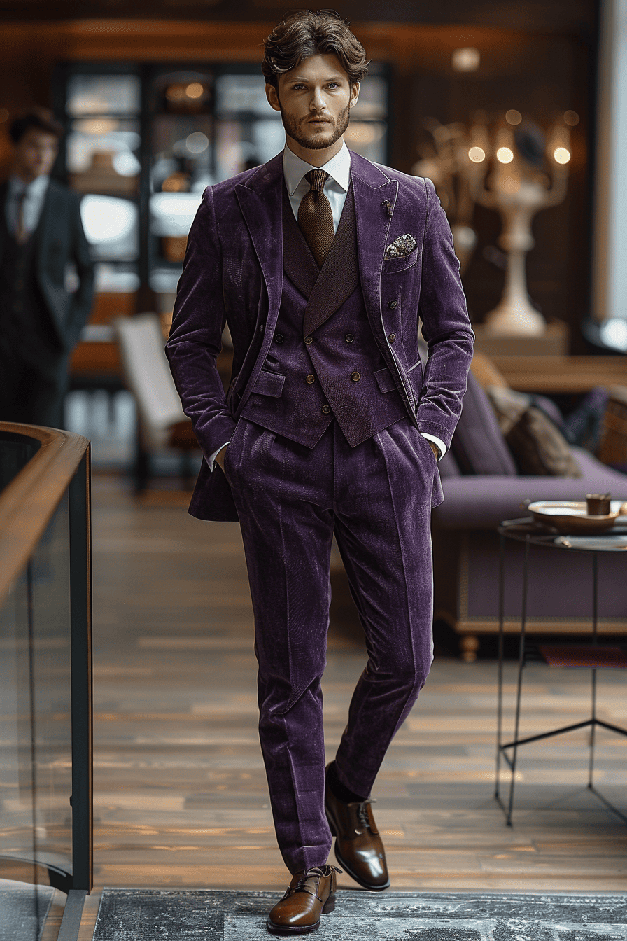 Lavender Velvet Prom Suit — Custom Made to Measure