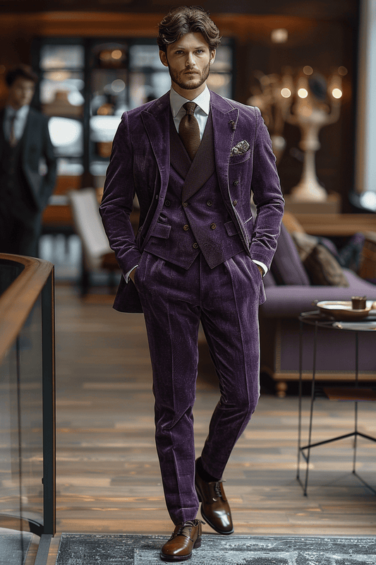 Lavender Velvet Prom Suit — Custom Made to Measure