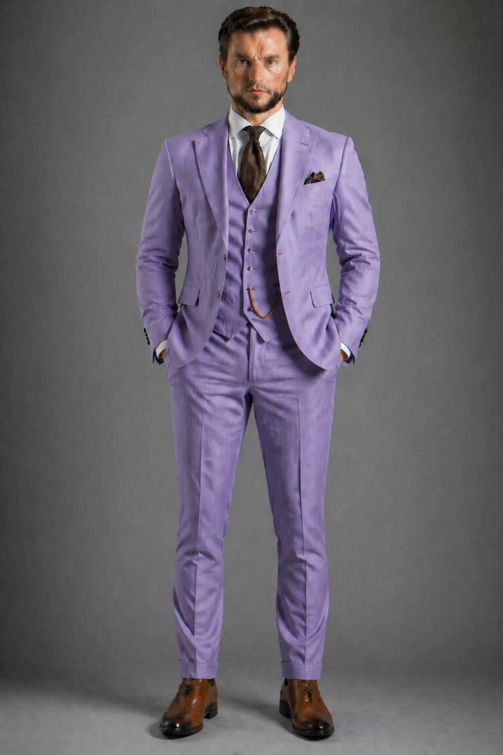 Lavender Wool Father of the Bride Suit — Custom Made
