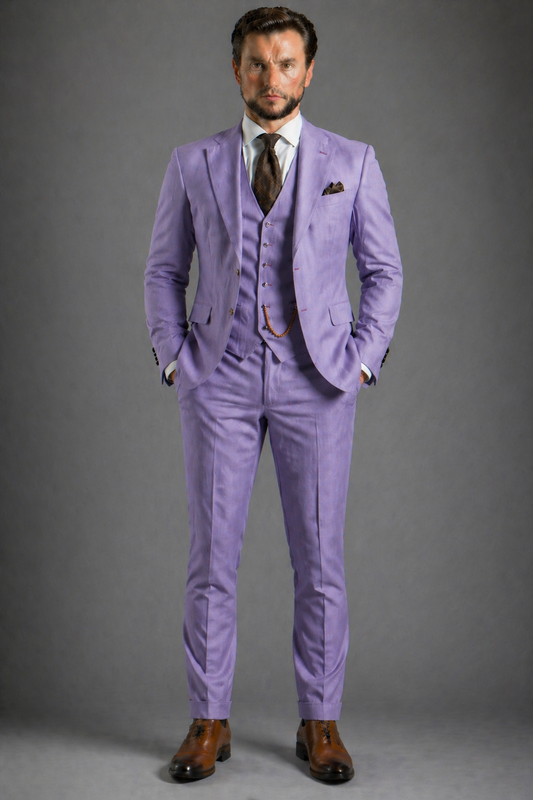 Lavender Wool Father of the Bride Suit — Custom Made