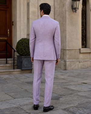Lavender Linen Peak Lapel Suit — Custom Made to Measure — 2