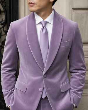 Lavender Velvet Shawl Lapel Suit — Custom Made to Measure — 4