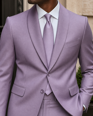 Lavender Wool Shawl Lapel Suit — Custom Made to Measure — 4