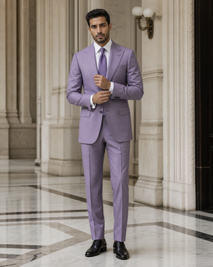 Lavender Wool Winter Suit — Custom Made to Measure — 1