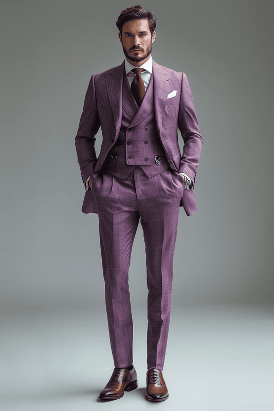 Lavender Silk Blend Cocktail Party Suit — Custom Made to Measure