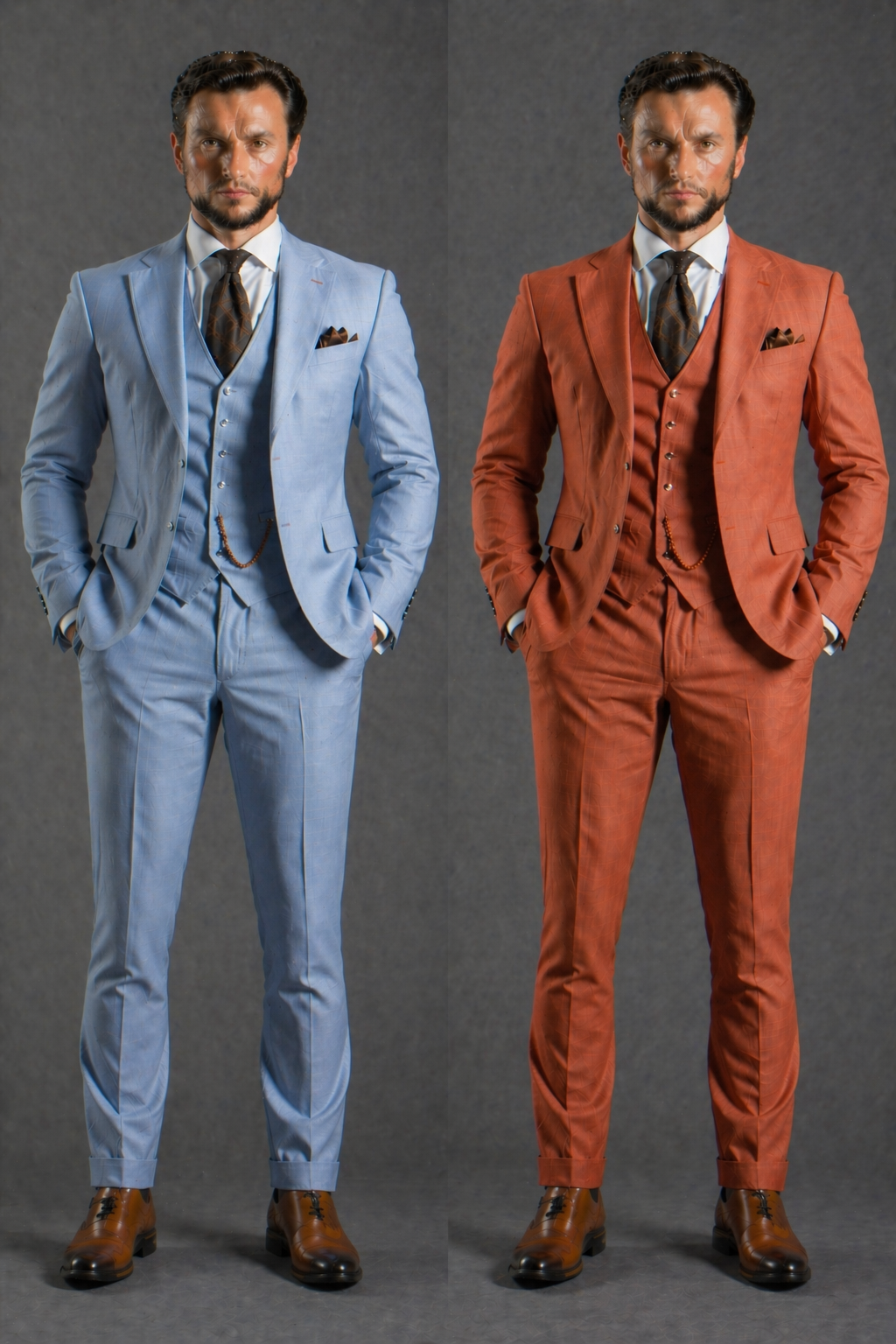 Light Blue Wool Father of the Bride Suit — Custom Made