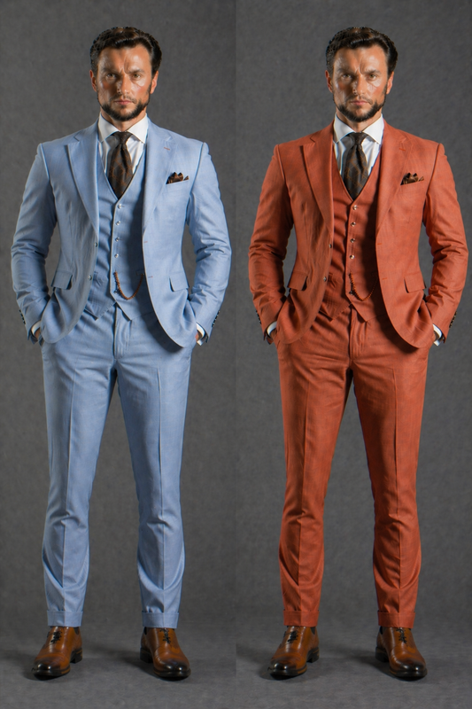 Light Blue Wool Father of the Bride Suit — Custom Made