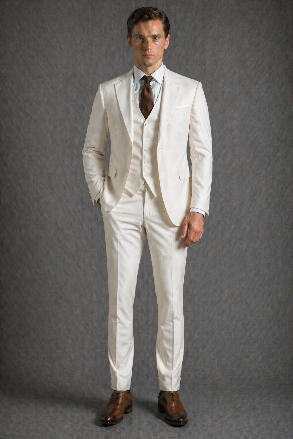 Light Blue Wool Slim Fit Suit — Custom Made to Measure