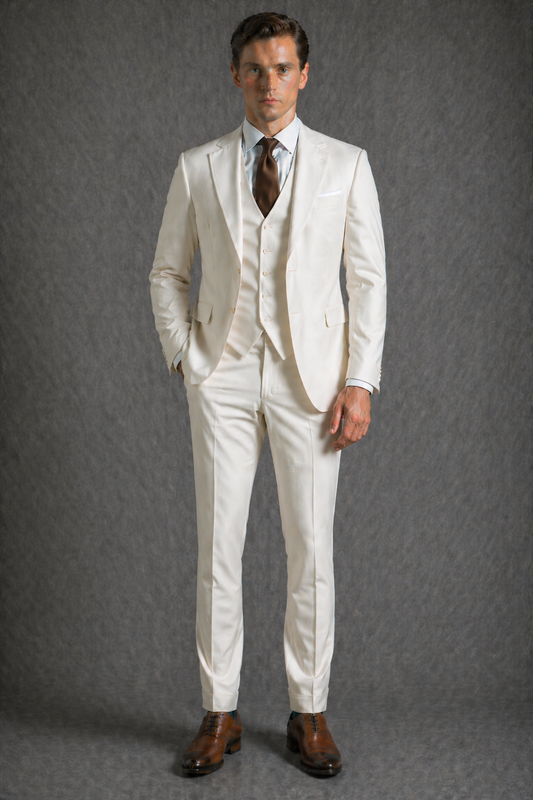 Light Blue Wool Slim Fit Suit — Custom Made to Measure