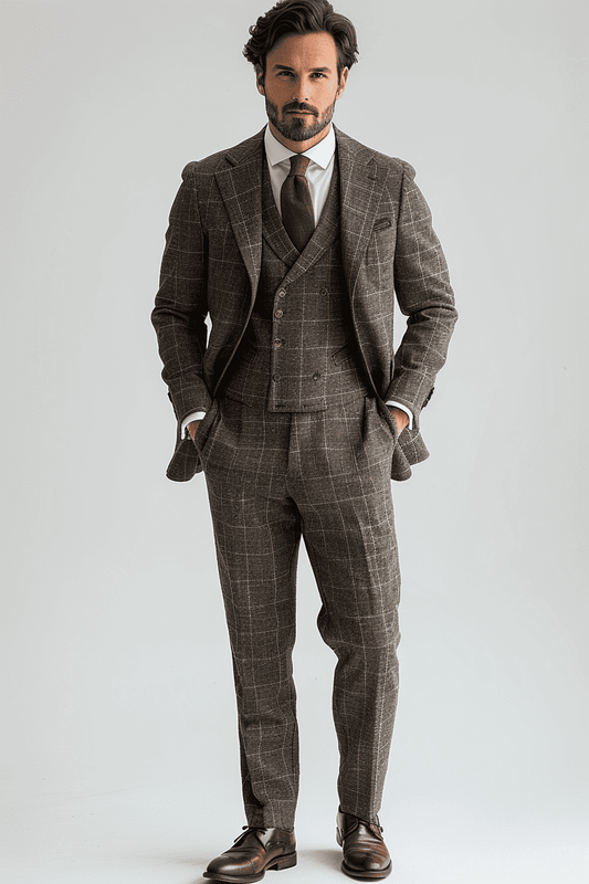 Light Gray Linen Wedding Suit — Custom Made to Measure