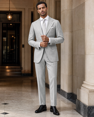 Light Grey Linen Summer Suit — Custom Made to Measure — 1