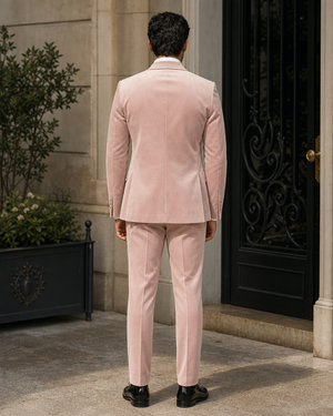 Light Pink Velvet Shawl Lapel Suit — Custom Made to Measure — 2