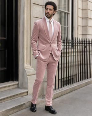 Light Pink Velvet Shawl Lapel Suit — Custom Made to Measure — 3