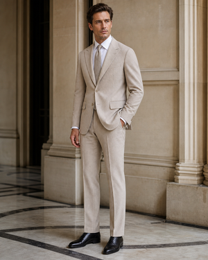 Light Taupe Seersucker Summer Suit — Custom Made to Measure — 2