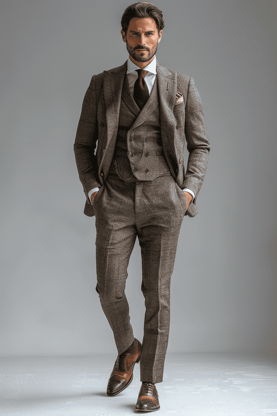 Light Grey Silk Blend Cocktail Party Suit — Custom Made to Measure