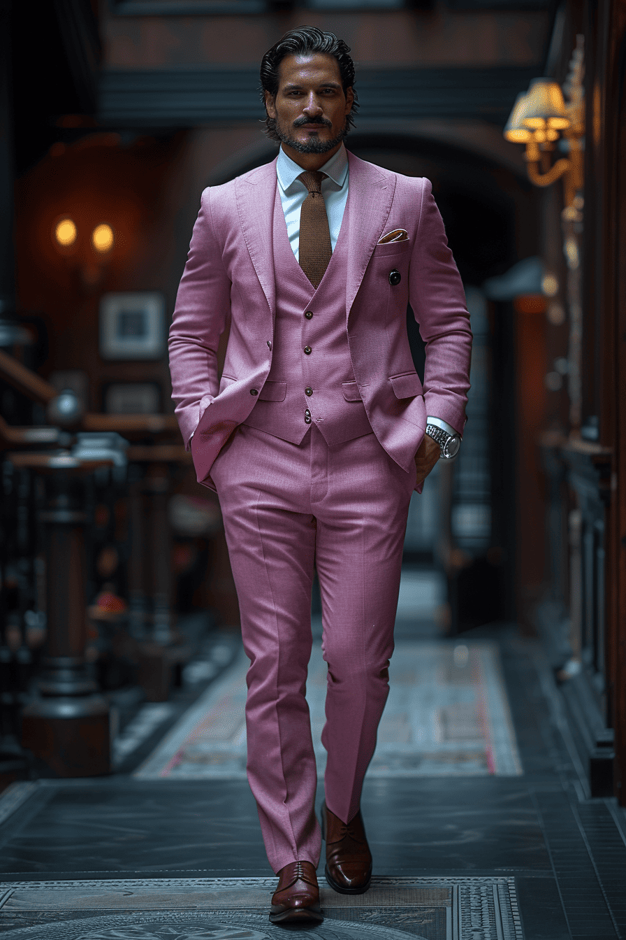 Light Pink Silk Blend Cocktail Party Suit — Custom Made to Measure