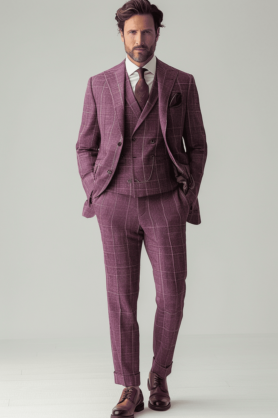 Lilac Linen Wedding Suit — Custom Made to Measure