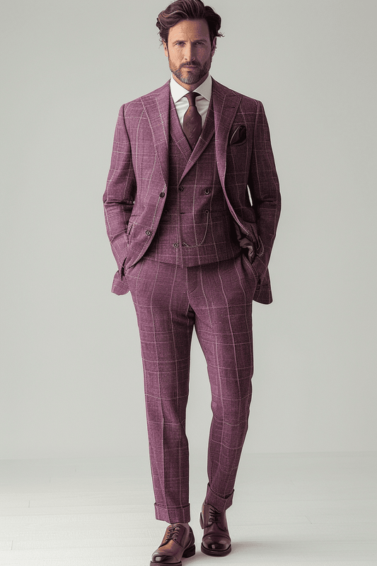 Lilac Linen Wedding Suit — Custom Made to Measure