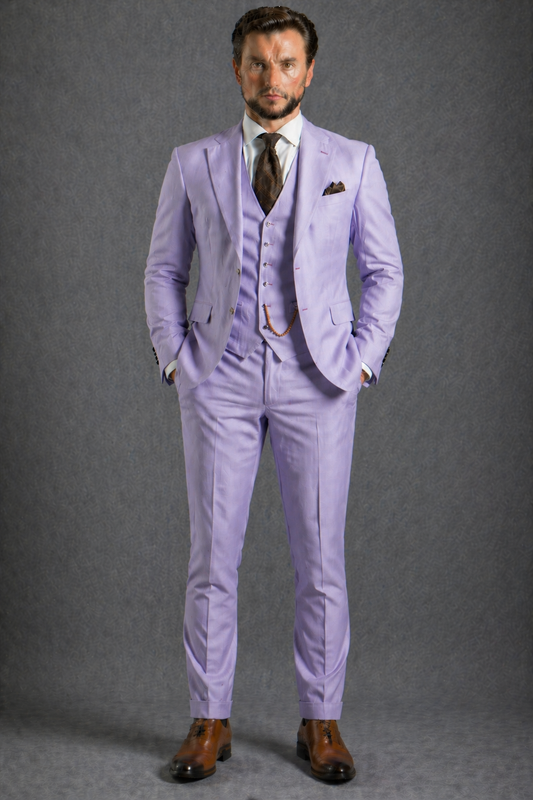 Lilac Wool Father of the Bride Suit — Custom Made