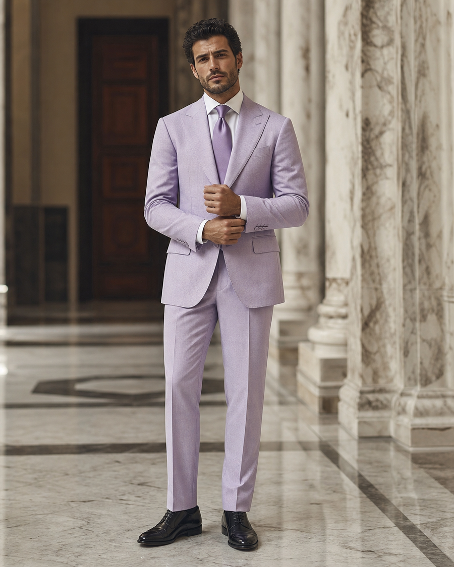 Lilac Seersucker Summer Suit — Custom Made to Measure