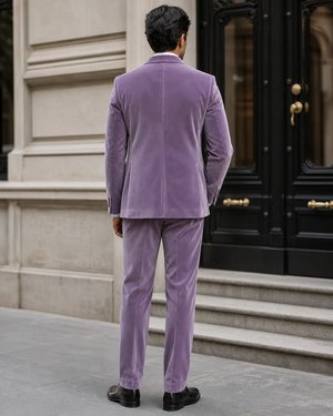 Lilac Velvet Shawl Lapel Suit — Custom Made to Measure — 2