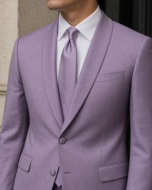 Lilac Wool Shawl Lapel Suit — Custom Made to Measure — 4